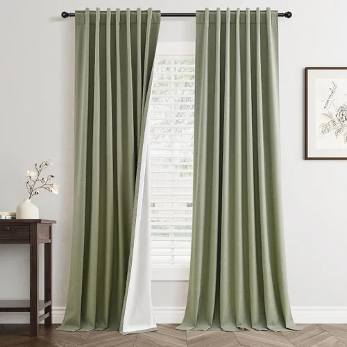 Vista 16 de Jowels - Cortinas opacas con pestaña trasera color beige cálido de 84 pulgadas de largo, 2 paneles para sala de estar y dormitorio, color beige