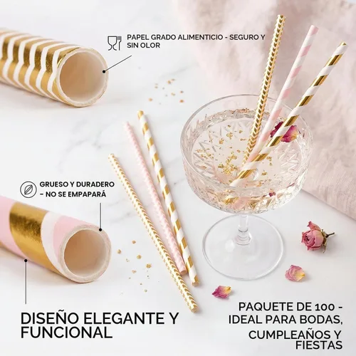 Vista 8 de Alink Pajitas de papel biodegradables