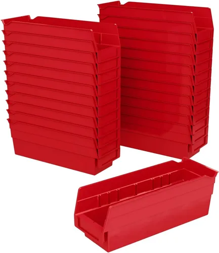 Vista 15 de Caja de anidado tipo estante contenedor Akro-Mils 30120 de 12’’ x 4’’ x 4’’, de plástico transparente, 24 unidades Azul
