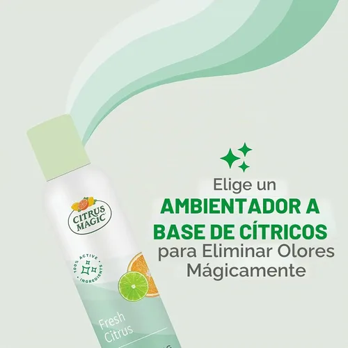 Vista 4 de Citrus Magic Aerosol para Eliminar Olores del Ambiente, Cítrico Fresco, 6 onzas