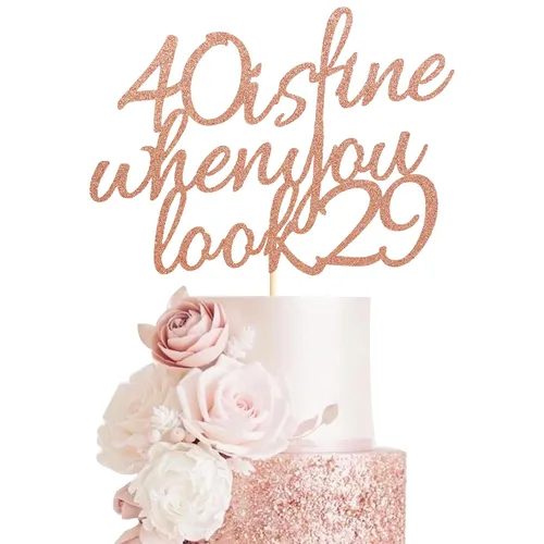 Vista 7 de Arthsdite 40 Is Fine When You Look 29 – Decoración para pastel de cumpleaños – 40 cumpleaños para mujeres, jefas, esposa, compañeros de trabajo
