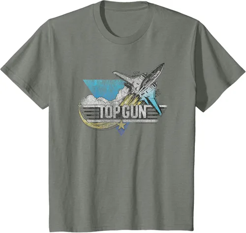 Vista 47 de Top Gun Illustrated F-14 Triangle Art Camiseta, Azul / Patchwork, S Azul Marino