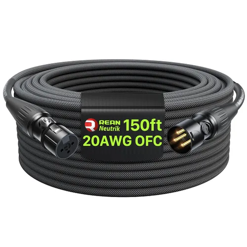 Vista 30 de AA AUDIO ACCESSORY Serie Oro Cables XLR Star Quad de 1.5 pies, Conectores Neutrik, Cable de micrófono 19AWG, Cable de micrófono trenzado en nylon