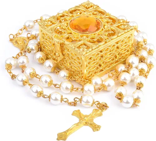 Vista 11 de First Communion Rosarys for Girls and Boys, RosaryBeads Catholic for Men, Women, Rosary Necklace as Gifts for Mother, Grandmother, Elders