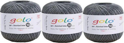 Vista 143 de Golo - 3 bolas de hilo de ganchillo tamaño 10, hilo de crochet para tejer a mano 102