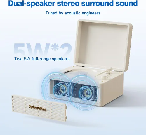 Vista 3 de Reproductor de CD con altavoces Bluetooth, control de aplicaciones Blanco
