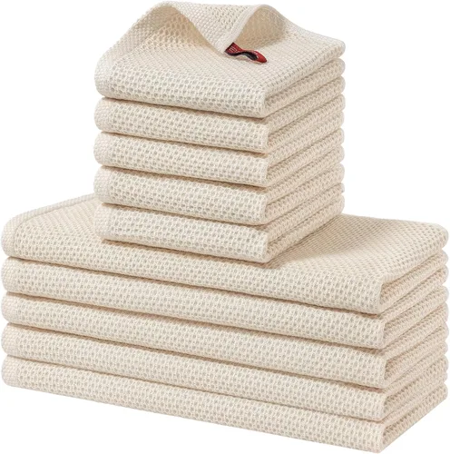 Vista 58 de Homaxy Juego de toallas y paños de cocina 100% algodón, 30 x 30 centímetros y 33 x 71 centímetros, juego de 8 toallas de cocina ultra suaves