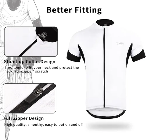 Vista 3 de Cycling Bike Jersey for Men Short and Long Sleeve Bike Bicycle Shirts Biking Clothing Breathable Quick-Dry Shirt with Pockets