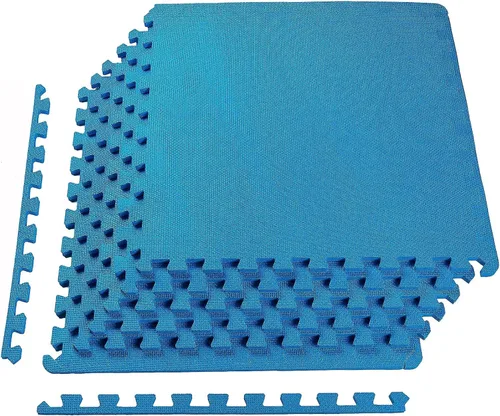 Vista 17 de BalanceFrom Tapete de ejercicio tipo rompecabezas con baldosas entrelazadas de espuma EVA para MMA – Ejercicio – Una pulgada de grosor, 24 pies