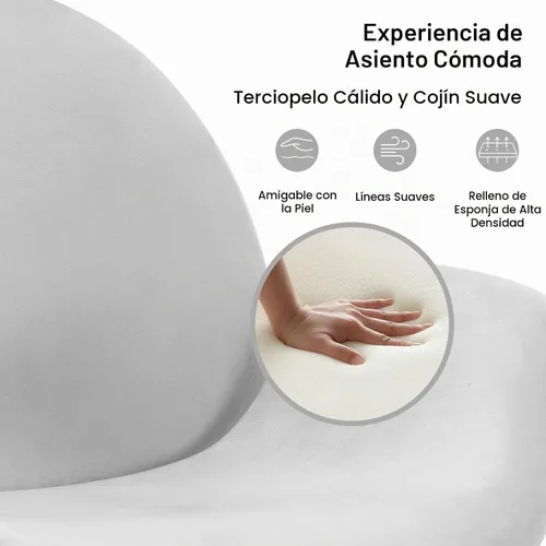Vista 6 de Silla de escritorio de terciopelo, moderna silla de oficina en casa con altura ajustable giratoria para computadora ejecutiva con almohada, sillón