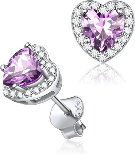 Vista 40 de ChicSilver Aretes de piedra natal para mujer de plata de ley 925