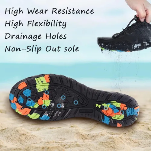 Vista 4 de YALOX - Zapatos de agua de secado rápido para hombre y mujer, para exteriores, proporcionan una sensación de ir descalzo, para usarlos en la playa