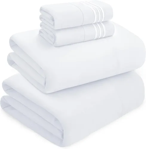 Vista 12 de Mocassi Juego de sábanas de lujo de 4 piezas, calidad prémium de hotel de 1800 hilos, ajuste fácil, sábanas y fundas de almohada resistentes a