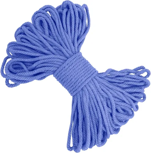 Vista 17 de Cuerda de macramé de 0.197 in x 22 yardas, cuerda gruesa de hilo de algodón natural, cuerda de colores para colgar plantas de macramé, para colgar