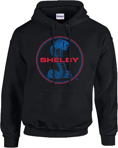 Vista 9 de Trenz Shirt Company Ford Shelby Cobra Blue & Red Circle Logo - Sudadera con capucha para adultos, color gris ceniza