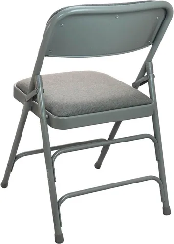 Vista 3 de Flash Furniture Advantage Silla plegable acolchada 1 asiento, tela gris/metal gris