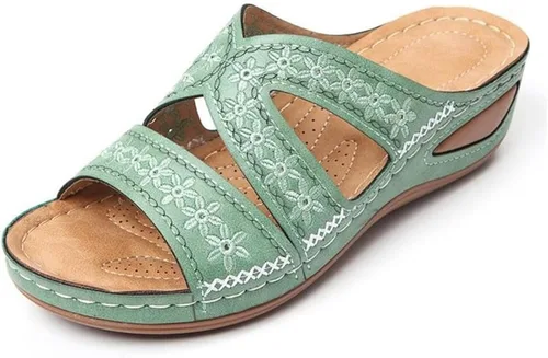 Vista 11 de Sandalias ortopédicas para mujer con soporte de arco para el verano, sandalias elegantes de verano con pies planos, cómodas pantuflas ortopédicas