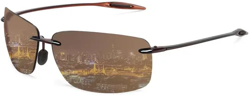 Vista 10 de WISTON Lentes de sol polarizados deportivos para hombres y mujeres, marco sin montura Tr90 para correr, pescar, béisbol, conducir, W8001