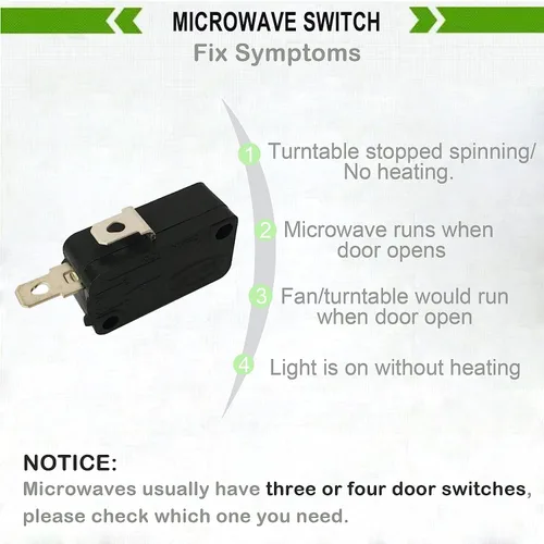 Vista 4 de LONYE SZM-V16-FA-63 Interruptor de puerta de microondas apto para horno microondas LG GE SZM-V16-FD-63 3B73362F PS3522738 (normalmente abierto)