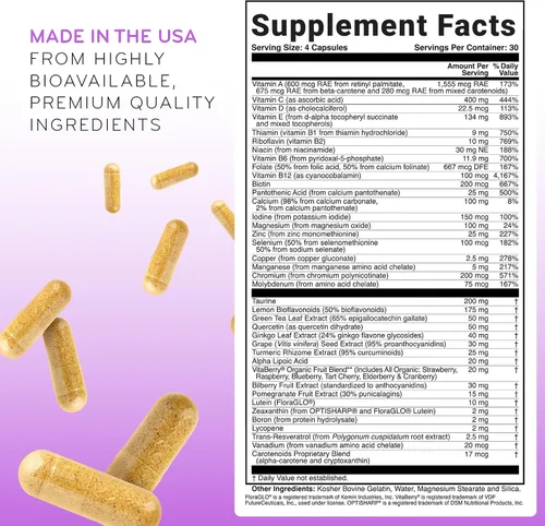 Vista 7 de Multivitamínico OcularProtect con nutrientes oculares de salud basada