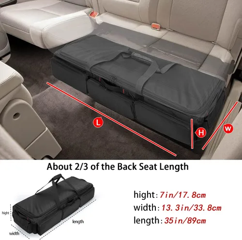 Vista 3 de samdew Bolsa de Almacenamiento Debajo del Asiento Compatible con Cabina SuperCrew, Organizador de Camión Debajo del Asiento con 4 Divisores