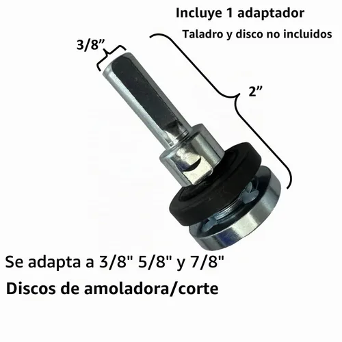 Vista 4 de Keyfit Tools Adaptador de taladro de EE. UU. para discos de amoladora de eje de 3/8 pulgadas, 5/8 pulgadas y 7/8 pulgadas y ruedas de corte