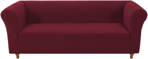 Vista 35 de Funda elástica Chesterfield para sofá, funda de tela jacquard para sofá biplaza de 2 cojines, protector de muebles antideslizante resistente a