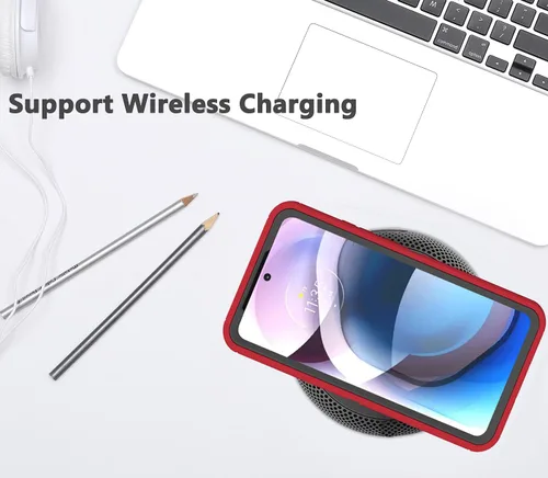 Vista 6 de Funda para Moto One 5G Ace con protector de pantalla, resistente de triple capa, a prueba de golpes, a prueba de caídas/polvo, híbrida, resistente