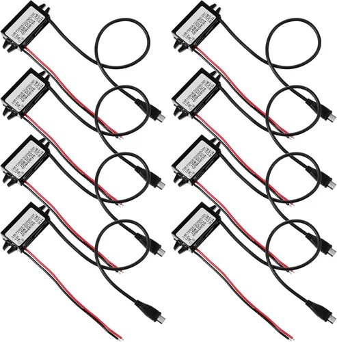 Vista 7 de Weewooday Convertidor impermeable de 12 V a 5 V DC-DC Buck Módulo Adaptador de corriente Micro USB Convertidor de corriente para automóvil Regulador