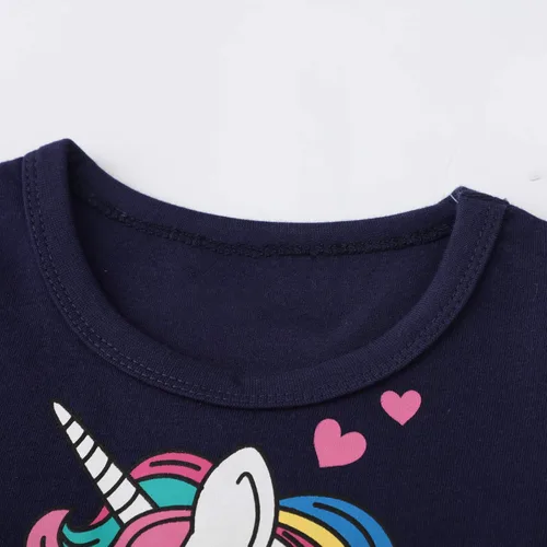 Vista 3 de HOMAGIC2WE Vestido casual de algodón de manga corta para niñas pequeñas, vestidos básicos para leggings