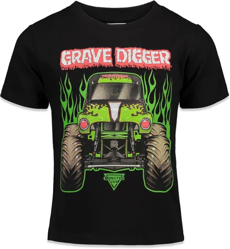 Vista 3 de Monster Jam Paquete de 3 camisetas gráficas para niños de Trucks, Negro