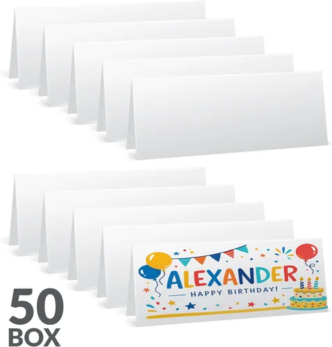 Vista 5 de C-Line grande Nombre Tarjetas de casa de campaña, Blanco L
