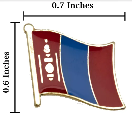 Vista 4 de Parche de bandera de Mongolia+Pin de metal, parche de apliques de ropa mongol, Pin de solapa nacional para bolsa, Pin de viaje asiático NO.070A