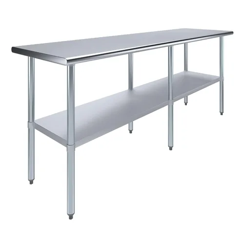 Vista 28 de AmGood Mesa de trabajo de acero inoxidable con estante inferior Preparación de alimentos NSF Estación de trabajo utilitaria