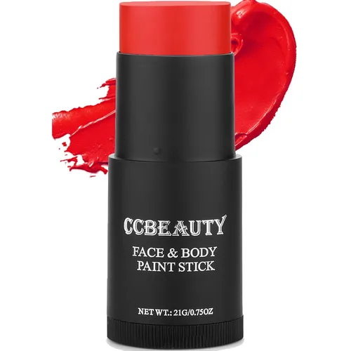 Vista 9 de CCbeauty Barra de pintura facial negra, kit de pintura facial, base de maquillaje SFX de cobertura completa, pintura corporal profesional no tóxica