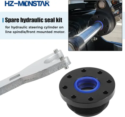 Vista 6 de HC5345 Kit de sellos, HS5157 Kit de sello de cilindro de dirección hidráulica de montaje frontal con llave de pasador y juntas tóricas, compatible