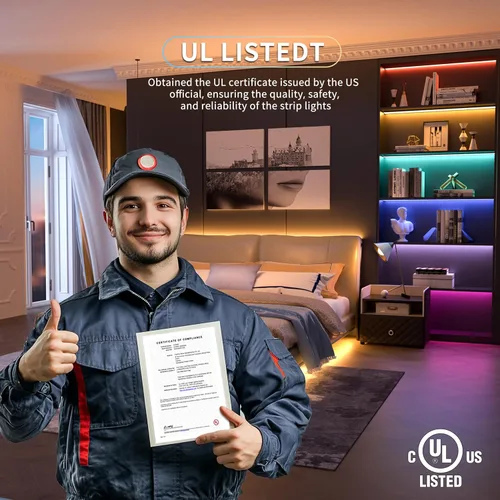 Vista 6 de PAUTIX COB - Tira de luces LED, RGBW luces LED RGB+2700K blanco cálido, certificación UL, sin puntos, 24 V, cinta LED que cambia