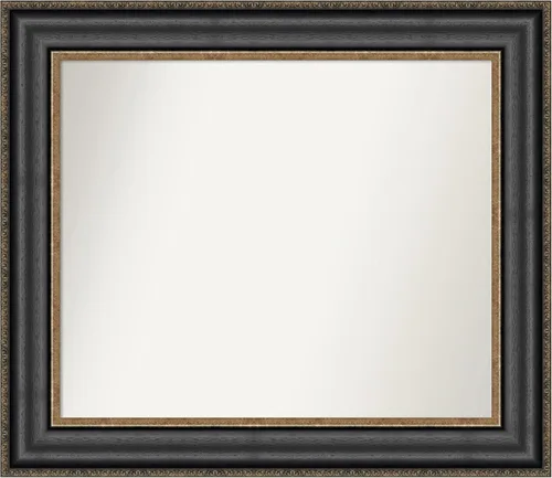 Vista 357 de Amanti Art Espejo personalizado, espejo de baño negro puente, espejo de pared o espejo de tocador de baño sobre el fregadero (26 x 26 pulgadas)