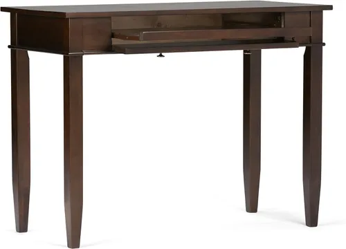 Vista 4 de SIMPLIHOME Carlton Desk - Escritorio de madera maciza de 42 pulgadas de ancho en marrón moreno, mesa de computadora de oficina en casa de transición