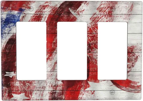 Vista 137 de Cubiertas decorativas para placa de interruptor, bandera estadounidense, receptáculo de 1 banda, placa de pared dúplex, cubierta de interruptor