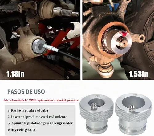 Vista 5 de 2 piezas de herramienta de grasa para rodamientos de rueda de 30 mm + 39 mm Compatible con Can Am Maverick X3/MAX Adecuada para rodamientos UTV ATV