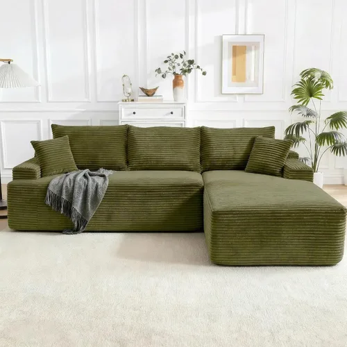 Vista 44 de Sofá modular Cloud de 108 pulgadas, moderno sofá deshuesado con otomana móvil, sofá modular de asiento profundo, sofás esquineros de pana para sala