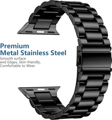 Vista 3 de Lerobo Compatible con Apple Watch Band de 1.732 in 1.654 in 1.575 in 1.496 in 1.614 in 1.772 in 150.9 ft 1.929 in, correa de metal de acero