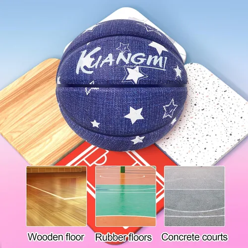 Vista 5 de Kuangmi Hip-hop Street Basketball, Standard Official Size 7 29.5", Indoor & Outdoor Street Basket Ball