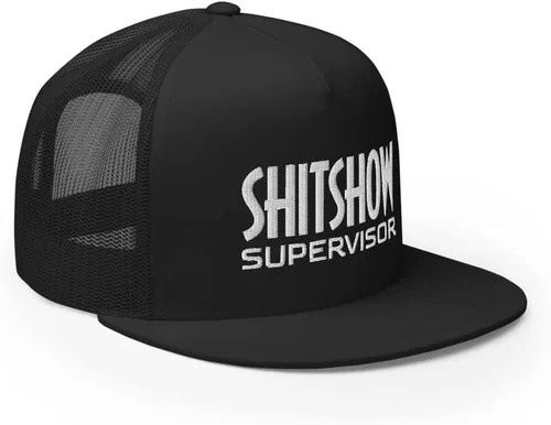 Vista 4 de Shit Show Supervisor - Gorra de camionero de alta calidad, gorra ajustable con corona alta, regalo divertido de broma