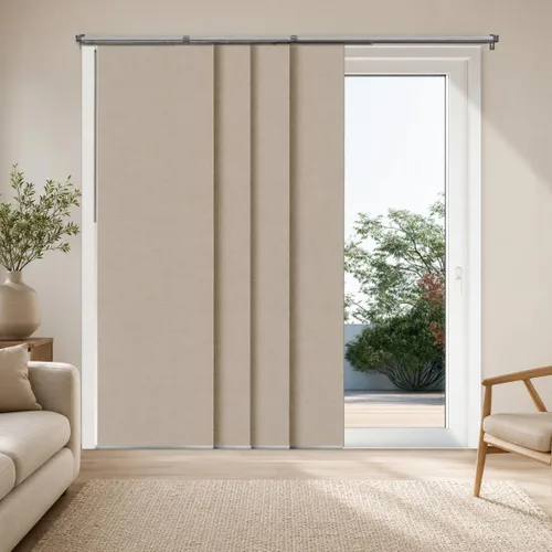 Vista 16 de CHICOLOGY Elegantes Persianas Verticales Transparentes Blancas para el Hogar, Ventanas Interiores Grandes, Puerta Corrediza, Patio (78" An x 84" Al)