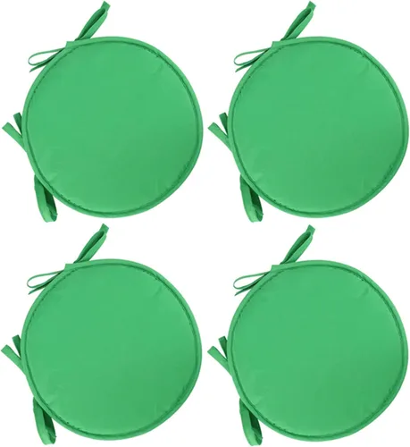 Vista 6 de Womenyiaor Juego de 4 cojines redondos para sillas para interiores y exteriores, con lazos, juego de bistró, almohadillas para sillas de comedor