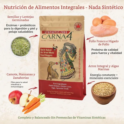 Vista 3 de CARNA4 All Life Stages - Alimento seco para perros con fórmula de pollo (3 libras, pollo)