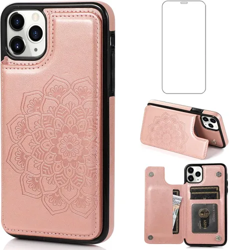 Vista 10 de Asuwish Funda compatible con iPhone 11 de 6.1 pulgadas y protector de pantalla de vidrio templado, funda para tarjetero, ranura para teléfono