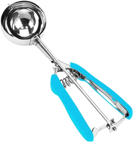 Vista 9 de Cuchara de Helado y Galletas de Acero Inoxidable - Capacidad de 5.3Tbsp/80ml/2.7oz, Liberación con Gatillo